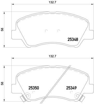 BREMBO P18025 Ön Fren Balata Hyundai Accent Blue 1.4l 1.6l Benzinli 10-> 1.6l Crdi Dizel 10-> / Elantra 1.6l D4fb G4fg 6 Vites 16-> / Kia Rio 1.4l D4fc 11->
