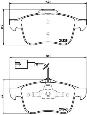 BREMBO P23103 Ön Fren Balatasi Alfa Romeo 159 05>11 Brera 06> Spider 06> 1.8mpi 1.9jts 1.9jtdm 2.2jts Fişli