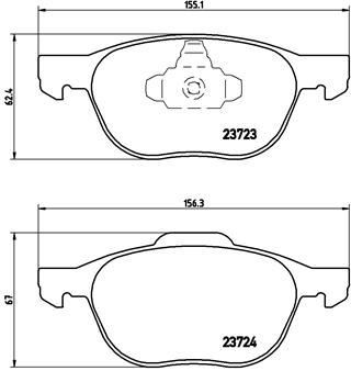 BREMBO P24061 Fren Balatasi On Ford Focus Cmax 04-15 Mazda3 03>10 Volvo S40-V50-C30-C70 04-13