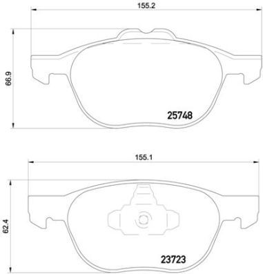 BREMBO P24158 Ön Balata Focus 04>18 Cmax 07>19 Kuga I -Ii 08>14 Volvo V40 19> C30 06>12 S70 08>13 S40 04>12 V50 04>12 Mazda 3 03>09 5 05>09