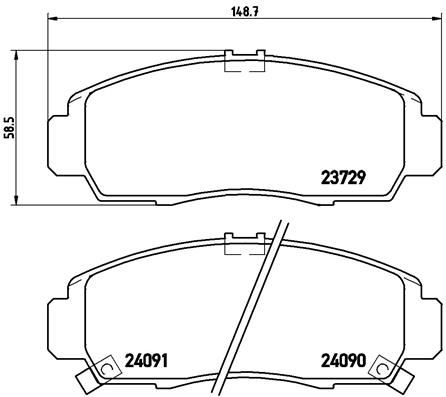 BREMBO P28034 Ön Fren Balata Honda Civic 1.6l R16a2 R16b2 Vtec Sedan Fd6 Fb7 Kasa 06-16 / 1.8l R18a2 Fd7 Kasa 06-12