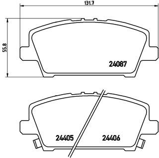BREMBO P28037 Ön Fren Balata Honda Civic 1.8l R18a Vtec Hatchback Fk2 Kasa 06-> / 1.4l L13z1 Sport Fk1 Kasa 09 -> - Aşınma Ikaz Soketli