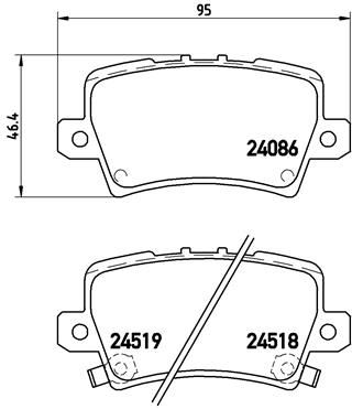 BREMBO P28038 Arka Fren Balata Honda Civic 1.8l R18a Vtec Fk2 Hatchback 06-> / 1.4l L13z1 Fk1 Sport 09->