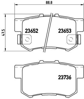 BRE-P 28 039 Fren Balatasi Arka Honda Civic 2001-/ Crv 2001-2007 Accord 1998-2008 Frv 04-/