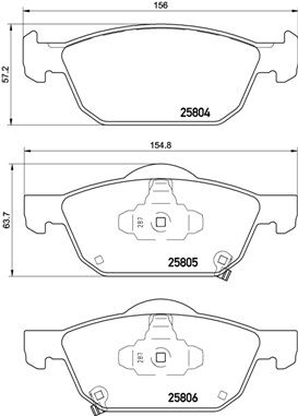 BREMBO P28076 Ön Fren Balata Honda Civic 1.6l N16a İ-Dtec Dizel Fk3 Kasa 13-> / Civic 1.5l Vtec Rs Modeli Hatchb Ack Fk7 Kasa 17->