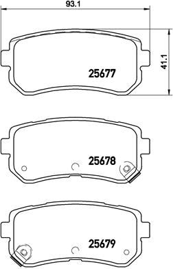 BRE-P 30 068 Fren Balatasi Arka Hyundai Tucson 2015-/ Kona 2017-/ Kia Sportage 2015-/ Picanto 2011-/ (Elektronik El Freni Olmayan Araclar Icin)