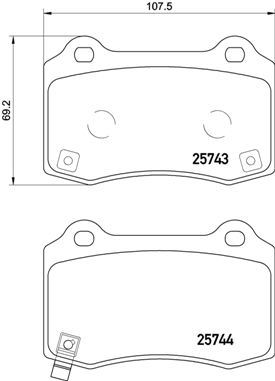 BREMBO P30074 Fren Balatasi Arka Tesla Model S 15- Jeep Grand Cherokee All 06 - Chrysler 300c All 04 - Low-Met