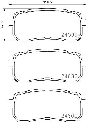 BREMBO P30080 Balata Fren Arka- Hyundai Starex-H1 08>12/Ix55 11>12/Kia Carnival 09>12