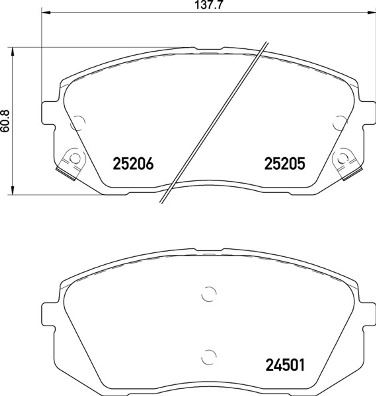 BRE-P 30 093 Fren Balatasi On Hyundai Tucson 2015-/ Kona 1.6 Tgdi 2016-/ Ix35 10-/ Sonata 2014-/ I40 11-/ Kia Soul  2015-/ Sportage 10-/15-/ Care