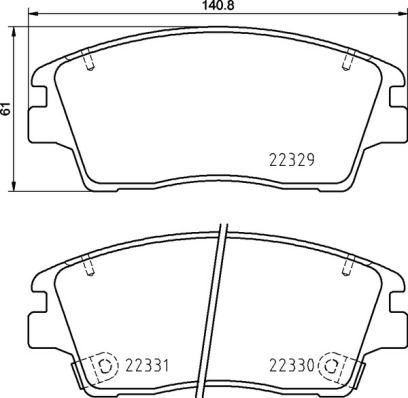 BREMBO P30096 Ön Fren Balata Hyundai Tucson 1.6l 2.0l 15-> / Kia Sportage 1.6l 2.0l 18-> - Aşınma Ikaz Soketli