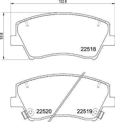 BREMBO P30107 Ön Fren Balata Hyundai Ioniq 1.6l G4le Gdi Hybrid 17-> / Elantra 1.6l D4fb G4fg 16-> / Kia Niro 1.6l G4le Gdi Plug-In Hybrid 17-22 / E-Niro Em1619-22