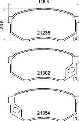 ZEG1401-00 Fren Balata On 8 Adet Mitsubishi Canter Fuso Fe511 3.0  2006-