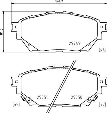 BREMBO P54065 Ön / Arka Takim Fren Balata Mitsubishi Canter 3.0l 4p10 Euro5 Fuso Tfa35 Tfa35l Tfb75 Tfb75l Tfb85 T Fb85l Kamyon 12-> Aşınma Ikaz Soketli - 8 Parça