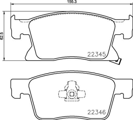 BREMBO P59091 Ön Balata Astra K 15>22 16 Inc 155.2x62.3x19.5