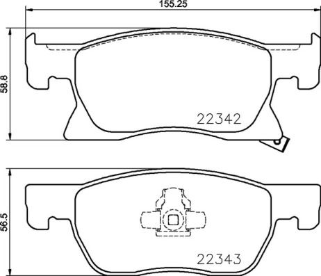 BREMBO P59092 Ön Fren Balatasi Astra K 16> 15 Inc 155.2x58.9x19.8