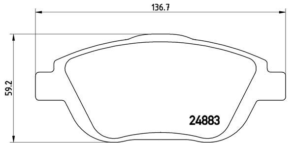 BREMBO P61103 Ön Fren Balatasi Corsa F 19> Crossland 17> Mokka 20> C3 Ii-Iii-Aircross 09> C4 14> 208 19> 2008 19> Ds3 15> 15 İnç 283mm
