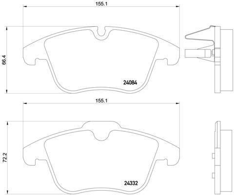 BREMBO P61106 Ön Fren Balatasi Fişli P407 04>10 2.0 Hdi P508 10>18 C5 1.6 1.8 2.0 1.6 Hdi-2.0 Hdi 08>16