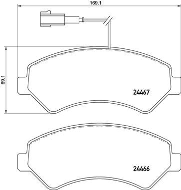 BREMBO P61118 Ön Balata Boxer 06> Jumper 06> Ducato 06> 169.1x69.1x19