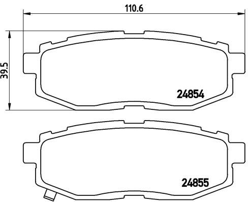 BREMBO P78018 Arka Fren Balata Subaru Forester 2.0l Ej20 X Sg 03-08 2.0l Ee20 Sj 13-> / Brz 2.0l Fa20 Zc6 12-> / Tribeca 3.0l Ez30 B9 05->