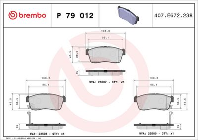 BREMBO P79012 Ön Fren Balata Daihatsu Copen 1.3l L881 06-> / Sirion 1.0l 1kr-Fe M300 05-> / Suzuki Alto 1.1l F10d Rf410 Y.M. 04-05 / Super Carry 1.3l G13b Ga413 99-> Aşınma Ikaz Soketli