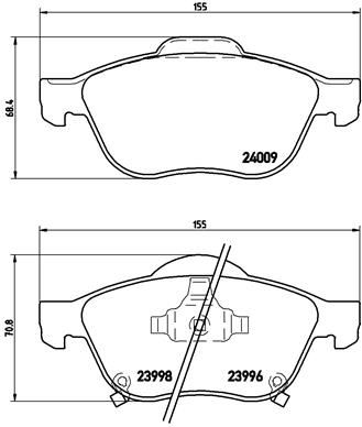 BREMBO P83043 Ön Fren Balata Toyota Avensis 2.0l 1cdftv Cdt220 99-02 Arka Frenler Disk Tipi İse