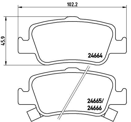 EDB3519 Arka Fren Balatasi Auris (Nze18, Zre18)     1.6,18 Hybrid,2.0 D-4d (10/2012-)