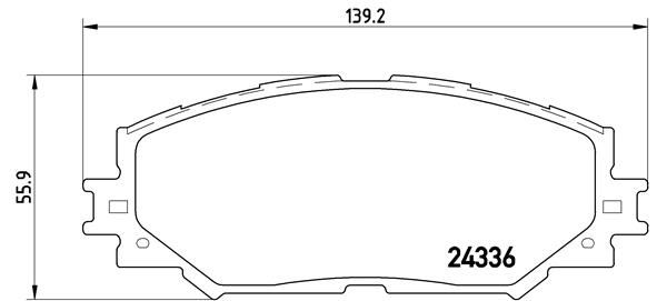 BREMBO P83082 Ön Fren Balata Toyota Auris. Corolla 1.6l 1zr-Fe Zre151 07-11 / 1.33l 1nr-Fe Nre150 6 Vites 10-12