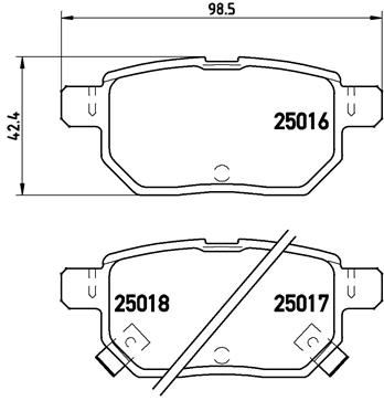 BREMBO P83133 Arka Fren Balata Toyota Auris. Corolla 1.6l 1zr-Fe Zre151 07-11 / 1.33l 1nr-Fe Nre150 6 Vites 10->