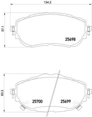 BREMBO P83150 Ön Fren Balata Toyota Auris Corolla 1.33l 1.6l 1nr-Fe 1zr-Fae Nre180 Zre181 Zre185 12-> / 1.4l 1nd-Ftv Nde180 12->