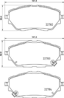 BREMBO P83171 Ön Fren Balata Toyota C-Hr 1.2l 8nrfts Ngx10 16-> / 1.8l 2zr-Fxe Hybrid Zyx10 Zyx11 16->