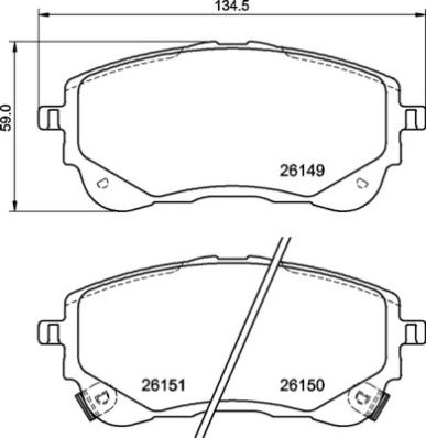 BREMBO P83177 Ön Fren Balata Toyota Corolla 1.6l 1zr-Fae Zre210 19-> / 1.2l 8nr-Fts Nre210 / 1.8l 2zr-Fxe Hybrid Z We211 Zwe219 19-> / Yaris Cross 1.5l 20->