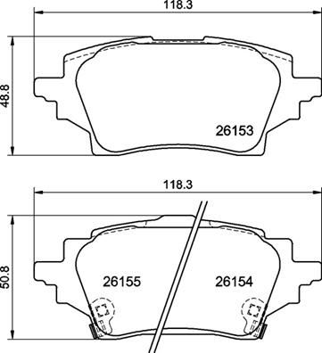 BREMBO P83178 Arka Fren Balata Toyota Corolla 1.2l 8nrfts Nre210 19-> / 1.6l 1zr-Fae Zre210 19-> / 1.8l 2zr-Fxe Hybrid Zwe211 19-> / 1.5l M15a-Fks Mzea11 21->