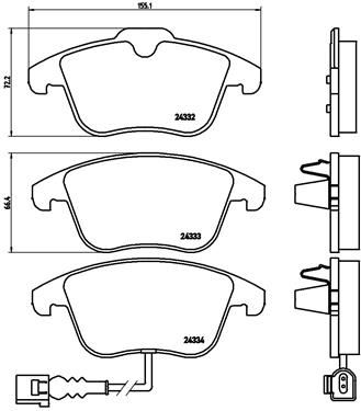 BREMBO P85112 Ön Balata Vw Tiguan 1.4tsi-1.4tsi Fwd-2.0tfsi-2.0tdi 07 >11 > Sharan 10 > 1lj-1zd Audi Q3 11 >13 >