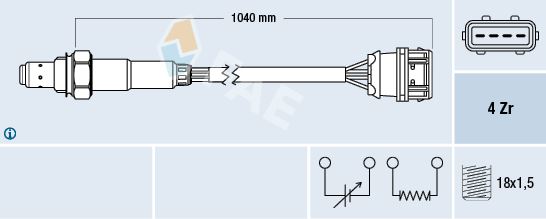 FAE 77373 Lambda Oksijen Sensörü Volvo S40 1.6 1.8 2.0 V40 1.6 1.8 2.0 95/99