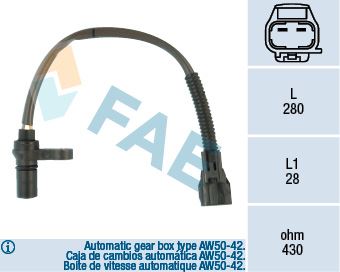 FAE 79123 Krank Sensoru Volvo S40 I 644 1.8 95>08 V40 645 1.8 95>00 Otomatik Sanziman Aw50-42