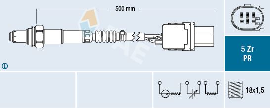 FAE 75080 Oksijen Sensoru Alt Focus Iii 11>15 C Max 11>15 1.6tdci Kuga 12 /> Mondeo Iv 07>14 S Max 08>14 Volvo C30 S40 Ii S60 Ii S80 Ii V40 V50 V70 Iii V60 10> D4162t 1.6d