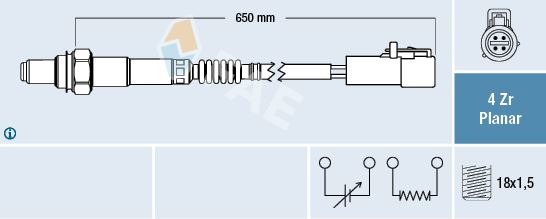 FAE 77446 Oksijen Sensoru Ford Mondeo Iv Ba7 : 2.0 07>14 S Max Ws : 2.0 06>14 Volvo C30 533 : 1.8 06>12