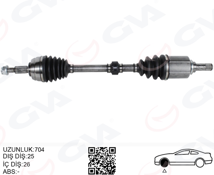 MGA-70790 Aks Komple Sag Abssiz 5 Vites 4×2 Duster 1.5 K9k 1.6 16v K4m