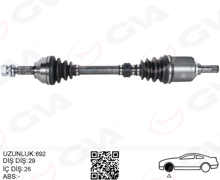GVA 4499909 Komple Aks Sol Nissan Qashqai 1.5l K9k J10 06-13 Manuel Vites