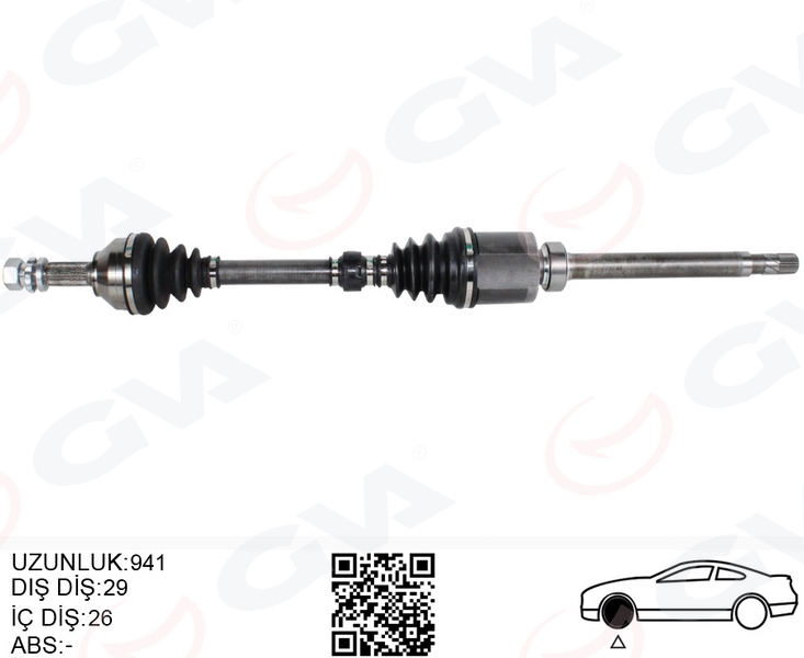 NI-8011 Komple Aks Sag On Nissan Qashqai (J10) 1.5 Dci Uzunluk 941mm 2007-2014