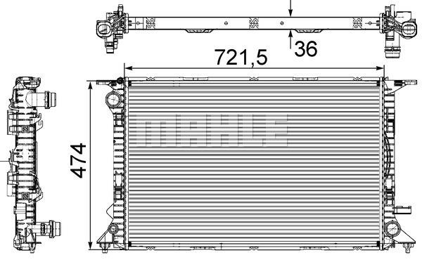 MAHLE-CR911000P (Behr) Su Radyatoru A4 (B8) A5 (8t3-8f7-8ta) A6 (C7) A7 Q5 Tt