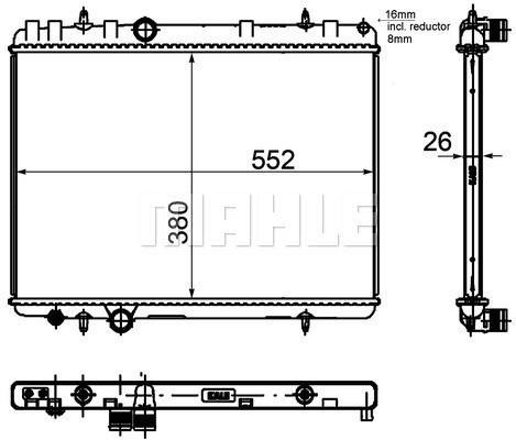 MAHLE CR1144000P Radiator Peugeot 407-Citroen C5