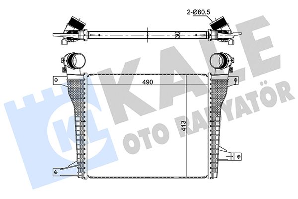 KALE 360645 Turbo Radyatörü Opel Antara A 2.0-2.2 Cdti 10 > - Chevrolet Captiva 2.0d-2.2d 4wd 11 > Brazing 49 0x413x30