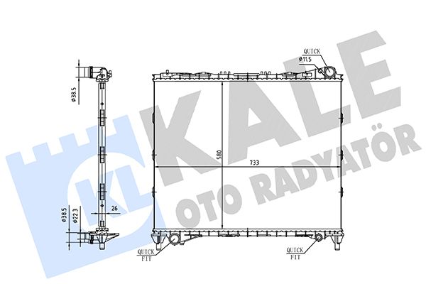 16-2611B Su Radyatoru Brazing Land Rover Range Rover Iv (L405) 3.0 Sdv6 - 5.0 Scv8 A-T 2012-/ Range Rover Sport Ii (L494) 3.0 Sdv6 - 5.0 Scv8 A-T 2012-