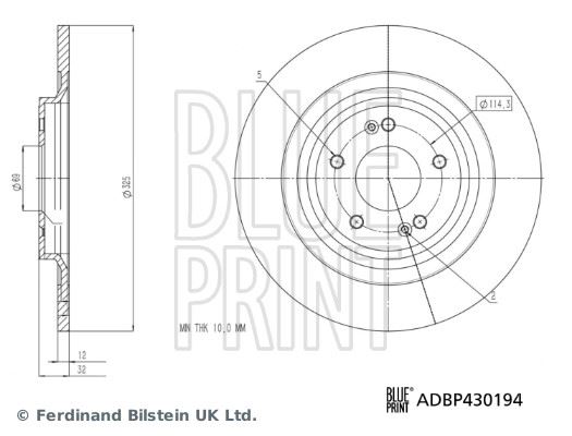 BLUEPRINT ADBP430194 Fren Diski Ev6 Ev6 4x4-Ioniq 5 Ioniq 5 4x4 Ioniq 6 Ioniq 6 4x4
