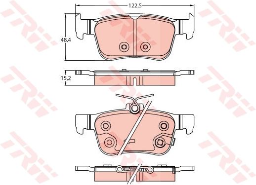 TRW GDB2256 Disk Balata Arka Aks Honda Civic X Hatchback Fc-Fk Civic X Saloon Fc