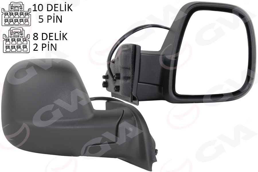 GVA 1029102 Diş Dikiz Aynasi Fiat Yeni Doblo Combi- Carg0 Elektrikli Desenli Rezistansli Sağ 23-