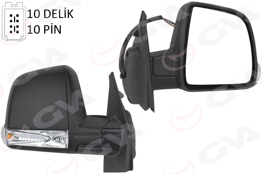 GVA 1029112 Diş Dikiz Aynasi Elektrikli Sağ Doblo Iii 2011 Md. Sinyalli Katlanir / Power Flok Desenli 10 Fiş