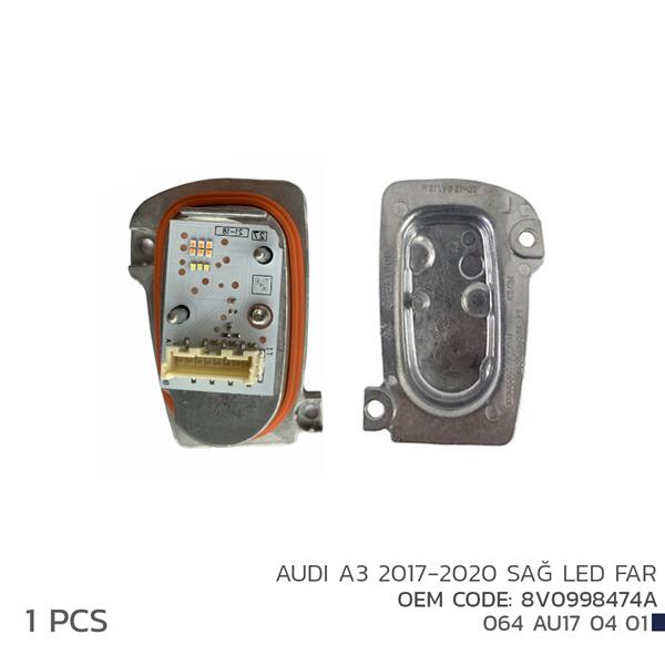 NIKEN 064AU170401 Audi A3 2017-2020 Sağ Led Far Modül 8v0998474a