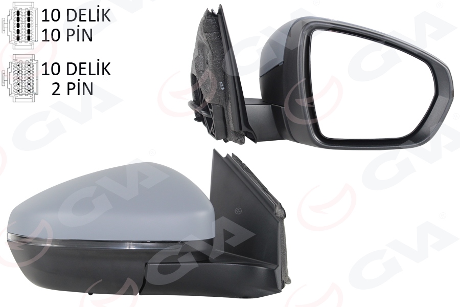 GVA 1043314 Diş Dikiz Aynasi Sağ Elektrikli Katlanabilir Isitmali Sinyalli Astarli Konveks Psa 3008-4008 16-23